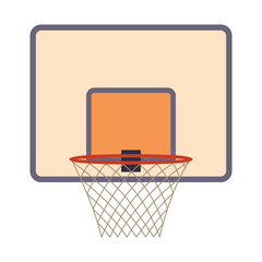 Basketball element. Game equipment, basketball hoop. Play stuff for professional sport. Cartoon flat vector illustration isolated on white background
