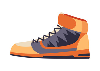 Basketball element. Game equipment, basketball shoes. Play stuff for professional sport. Cartoon flat vector illustration isolated on white background
