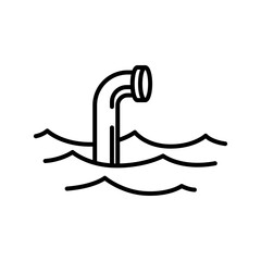 Marine port icon. Outline linear seaport symbol vector. Linear style illustration with editable stroke isolated on white background