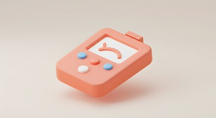3D Render of a Retro-Style Digital Device with Pastel Colors: A Modern Take on Classic Technology