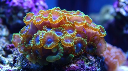 Obraz premium Close-up of vibrant coral cluster