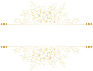 Obraz premium Gold Flower Line Art Frame Border