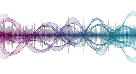 Abstract Sound Wave Visualization in Purple and Blue