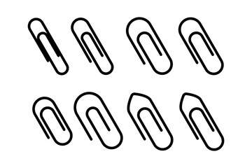 Vector illustration of Paper clip icon set isolated on transparent background
