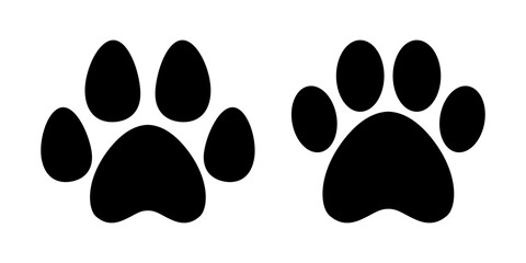 Vector illustration of Animal Paw Print icon set isolated on transparent background