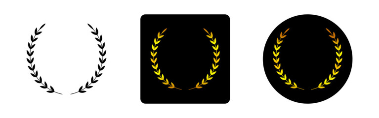 Vector illustration of Wreath icon set isolated on transparent background