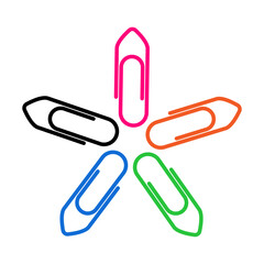 Vector illustration of Paper clip icon set isolated on transparent background