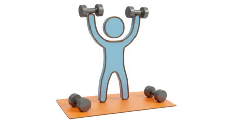 Isolated Stick Figure Lifting Weights