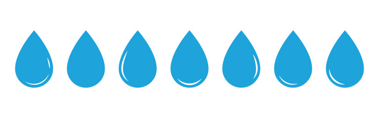 Vector illustration of Water Droplets icon set isolated on transparent background