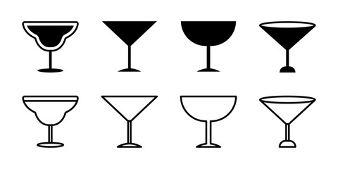 Vector illustration of Drinks icon set isolated on transparent background