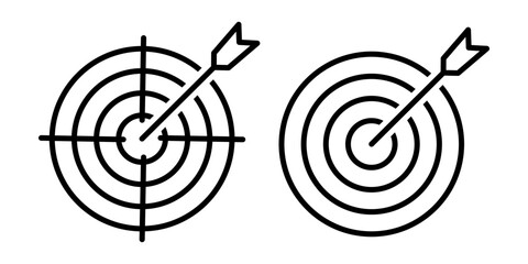 Vector illustration of Target icon set isolated on transparent background