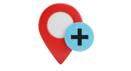 Obraz premium Isolated Map Pin with Plus Sign