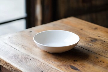 white dish on wooden table