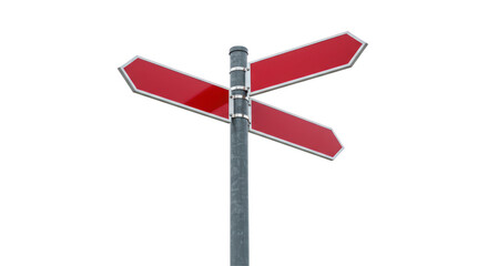 Isolated Red Directional Signpost