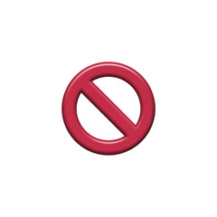 A bold red prohibition sign against a deep black background suggesting restriction and warning