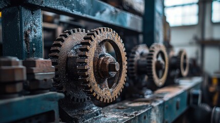 A factory with malfunctioning machinery, symbolizing impaired productivity in a workplace