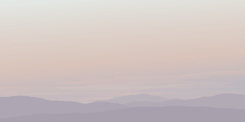 Silhouette mountain ranges with vanilla sky background graphic illustration have blank space.