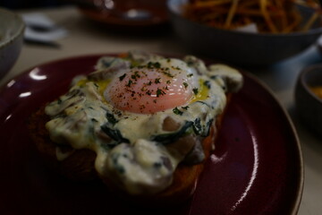 benedict egg on the plate