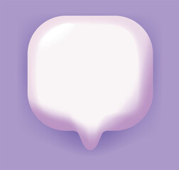 Vector 3D speech bubble on purple background