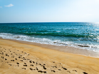 Beautiful sea beach nature background,High Angle view beach sea background.