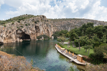 Recreation Area and Sunbeds at Lake Vouliagmeni, Athens