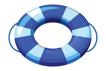 Obraz premium Blue and White Striped Life Ring A Symbol of Safety and Summer Fun