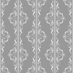 seamless botanical pattern of painted oriental motifs 