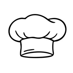 コック帽　線画　手書き