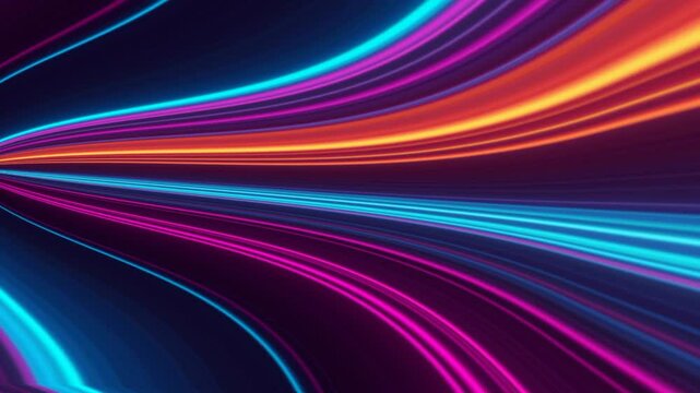 Curvy road abstract animation video at night time with slow shutter speed 
