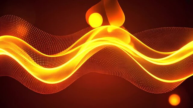 Abstract glowing orange wave pattern