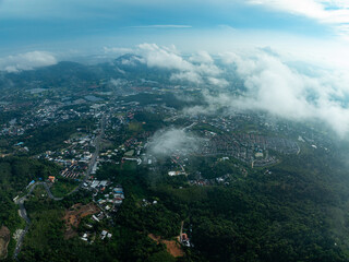 Obraz premium High angle view mountains rainforest at Phuket island Thailand.