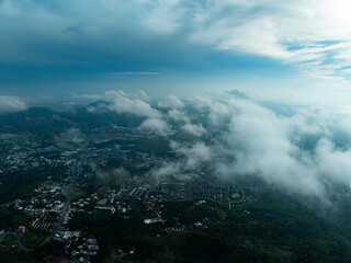 High angle view mountains rainforest at Phuket island Thailand.