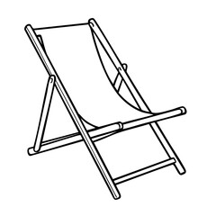Naklejka na ściany i meble Liegestuhl Sonnenliege Klappstuhl Lineart