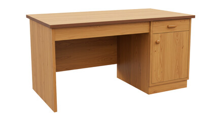 Isolated Wooden Desk