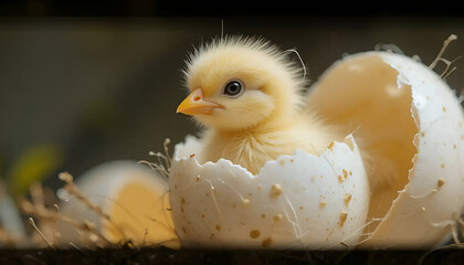 little chicken in a nest