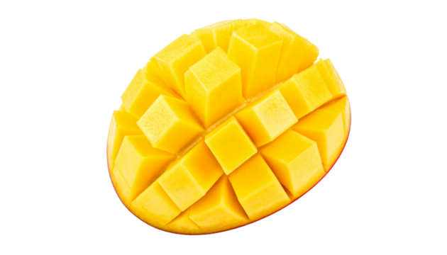 mango slice isolated on transparent background