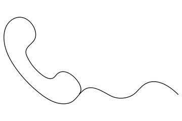 Continuous line drawing of a vintage telephone receiver, smartphone vector illustrator
