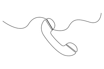 Continuous line drawing of a vintage telephone receiver, smartphone vector illustrator
