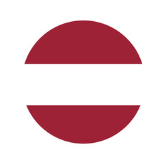 Latvian rounded flag icon. Flag of Latvia. The country sign.