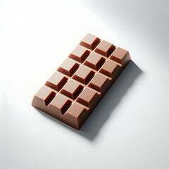 Close-up of a delicious dark chocolate bar isolated on a white background