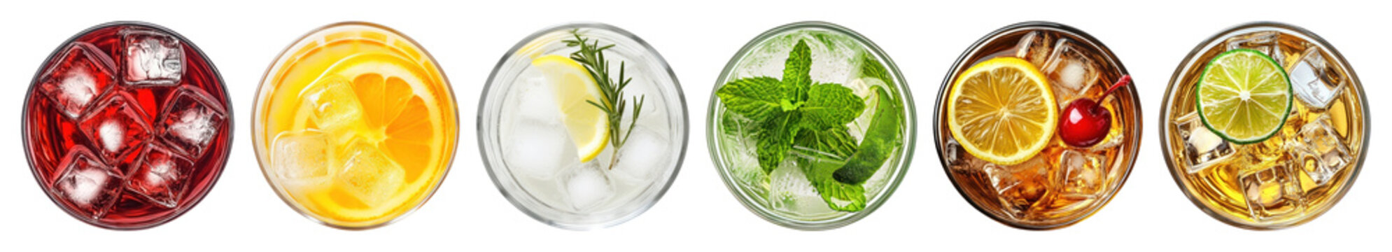 PNG Colorful refreshing beverages assortment, element set on transparent background
