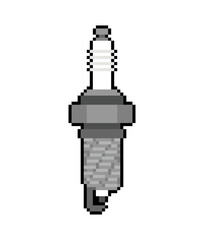 Spark plug pixel art. 8 bit Car accessory. pixelated Device for igniting the fuel-air mixture