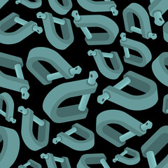 Shackle is rigging bracket pattern seamless. connecting element background.