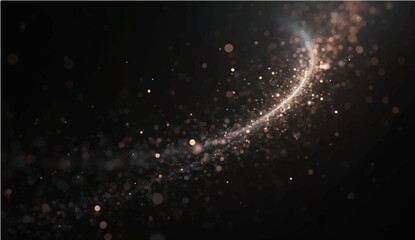 A glowing blue nebula and a bright starfield illuminate the dark, abstract cosmos of a fantasy outer space galaxy at night