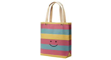 Isolated striped tote bag