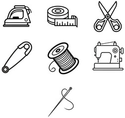 sewing tools vector icon