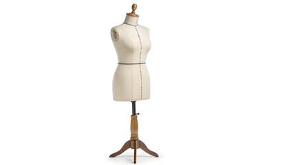 wooden mannequin isolated on white