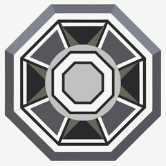 Hexagon geometric vector illustration of a soccer ball icon on a black background, perfect for web design and technology concepts