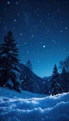 Mesmerizing night scene featuring countless snowflakes gently falling against a dark, starlit sky Perfect for winter, holiday, or nature themes A tranquil and magical image , clear, background
