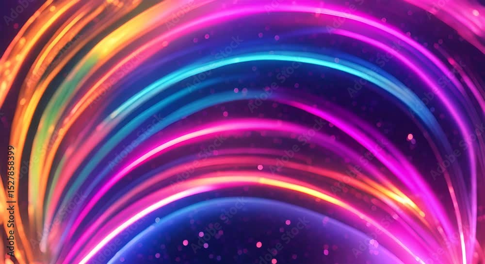 Wall mural a vibrant and dynamic wave of light shimmering with every color of the rainbow twists and turns thro